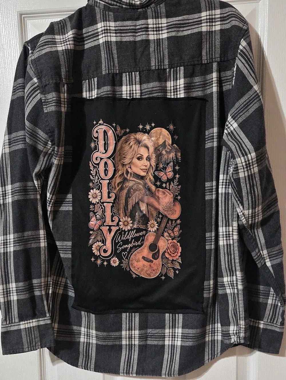 Weatherproof Vintage Flannel Shirt With A Dolly Shirt Altered On The Back